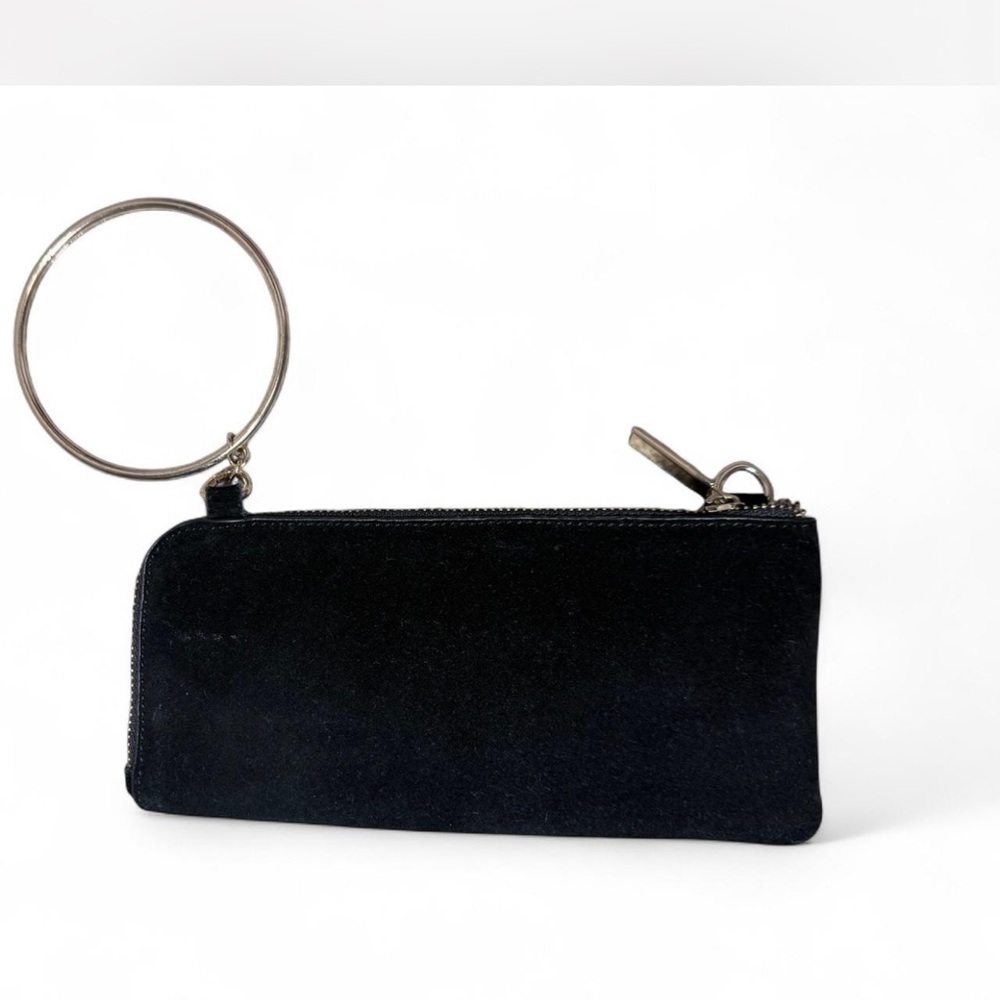 Zara Black Wristlet Key & Card Holder with Metal Keyring